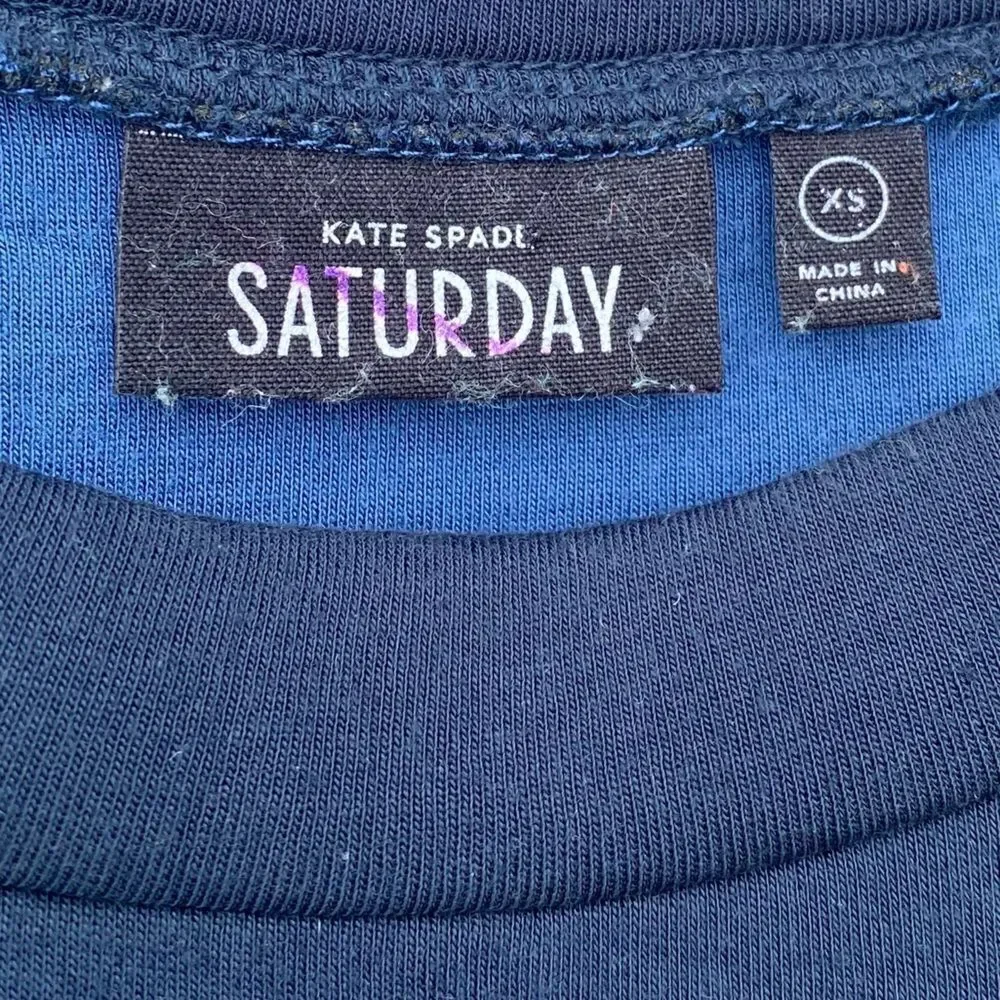 Kate Spade Saturday Scuba Top/Sweatshirt. Size XS. Navy Blue.